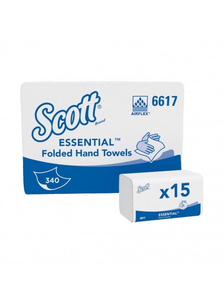 Scott Essential fehér, hajtogatott kéztörlő 