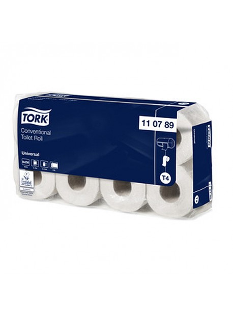 Tork toalettpapír kistekercses Universal (T4) 2rtg, fehér, 30m, 250lap/tekercs, 8tekercs/csomag