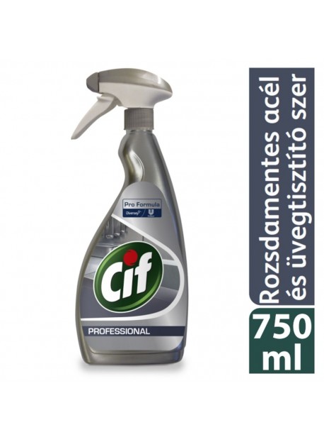 Cif Professional Stainless Steel   Glass - Rozsdamentes acél- és üvegtisztítószer 750ml