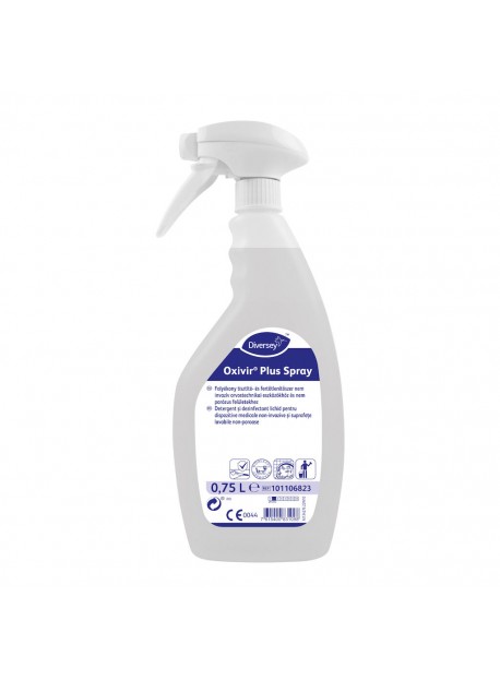 Oxivir Plus spray 750ml - Széles hatásspektrummal rendelkező tisztító- és fertőtlenítőszer vízálló kemény felületekre és nem inv