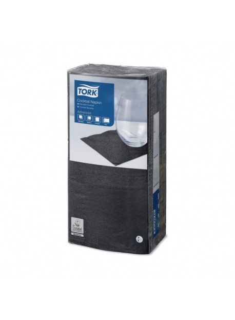 Tork Advanced Tissue koktélszalvéta 2/24 fekete, 200lap/csomag, 12csomag/karton