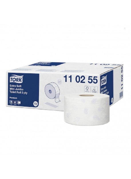 Tork Premium Extra Soft Mini Jumbo toalettpapír 3 réteg, 120m/tekercs, 12tekercs/karton