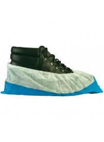 Cipővédő fehér PP felső, kék csúszásgátló talppal 100db/csomag