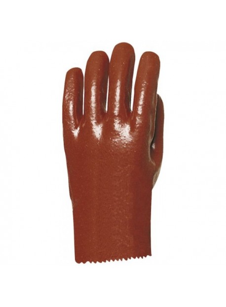 Mártott PVC kesztyű, bordó, sav/lúg/olajálló, 27 cm-es 10-es 