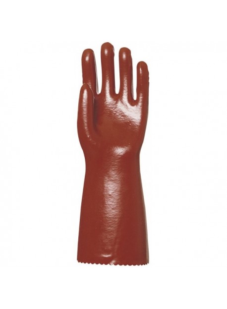 Vygen 40cm mártott PVC kesztyű sav, lúg olajálló bordó 