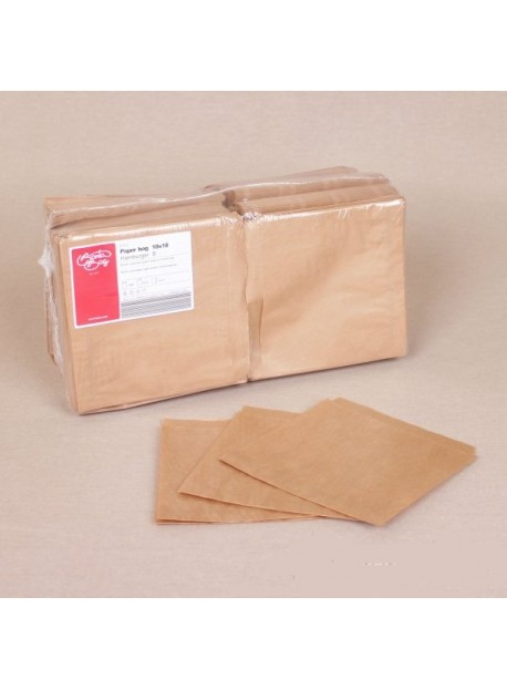 BontaBag hamburger tasak, barna, 18x18cm 1000db/csomag (210PAPOK17)