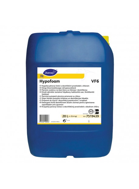 DI Hypofoam VF6 NV 20L W1091 - Emelt aktívklór tartalmú folyékony habtisztító szer, fertőtlenítő hatással