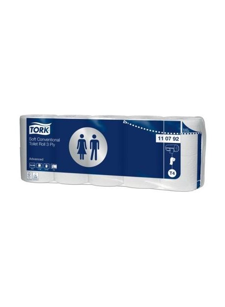 Tork Advanced kistekercses toalettpapír 3 rétegű, 150 lapos, 10 tekercs/csomag, 7 csomag/karton