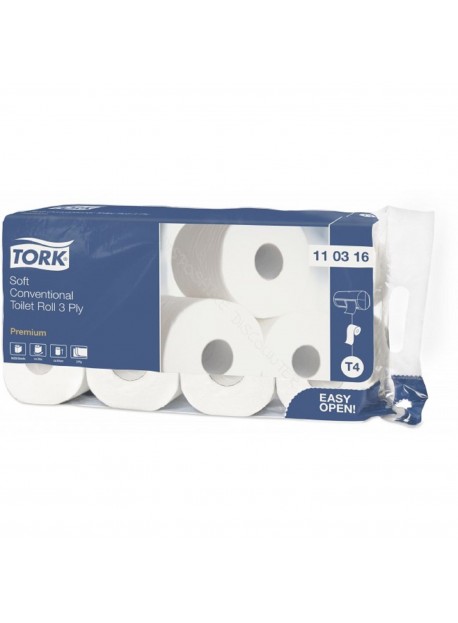 Tork Premium Soft kistekercses toalettpapír 3 réteg, 250lap/tekercs, 28m/tekercs, 8 tekercs/csomag