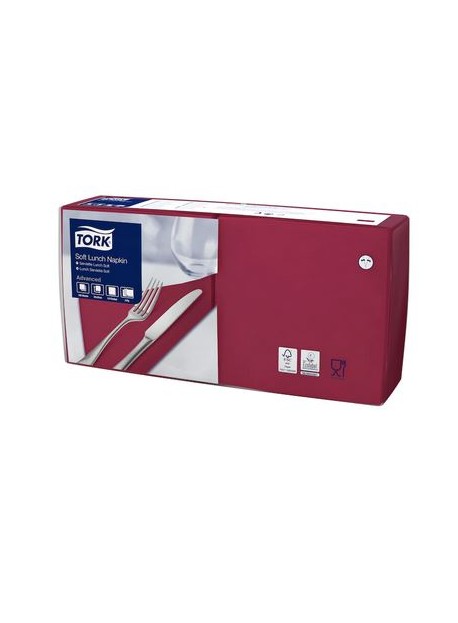 Tork Soft  Lunch szalvéta 3/33 bordó 150lap/csomag, 10csomag/karton