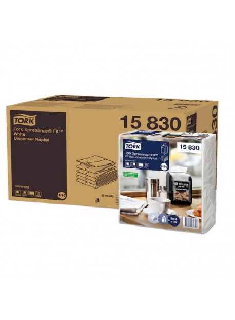 Tork Xpressnap® Fit adagolós szalvéta, fehér, levélmintás, 2R, 720lap/csomag
