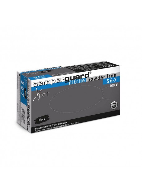 Semperguard Nitril Xpert Black munkavédelmi kesztyű S-es 100db/doboz