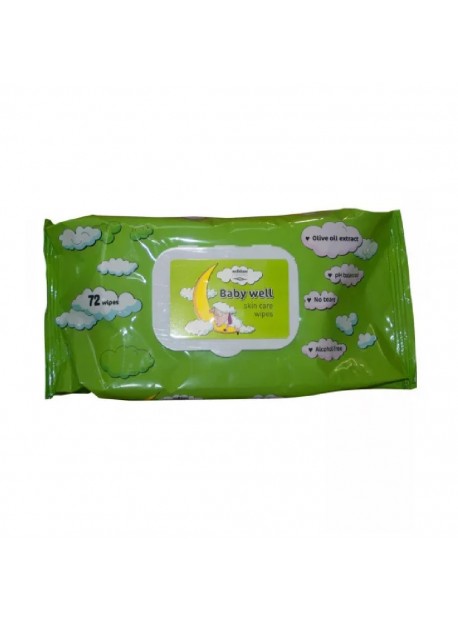 Baby well törlőkendő  zöld , 72 db-os