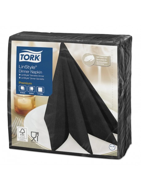 Tork Linstyle® fekete Dinner szalvéta 50lap/csomag