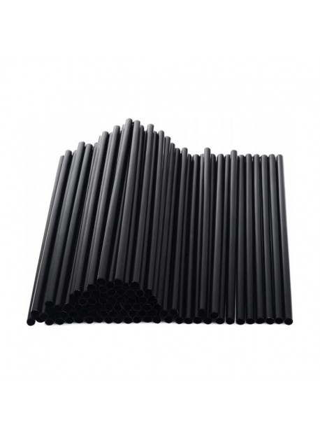 Műanyag fekete szívószál, 7x220mm, 500db/csomag