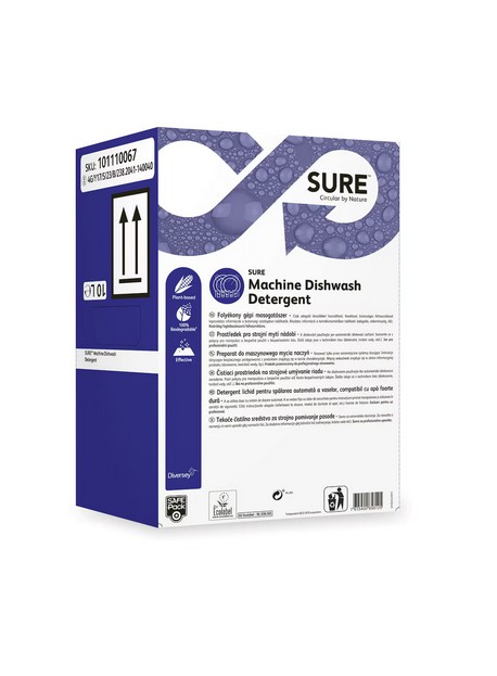 Sure Machine Dish Detergent 10L - Folyékony gépi mosogatószer kemény vízhez