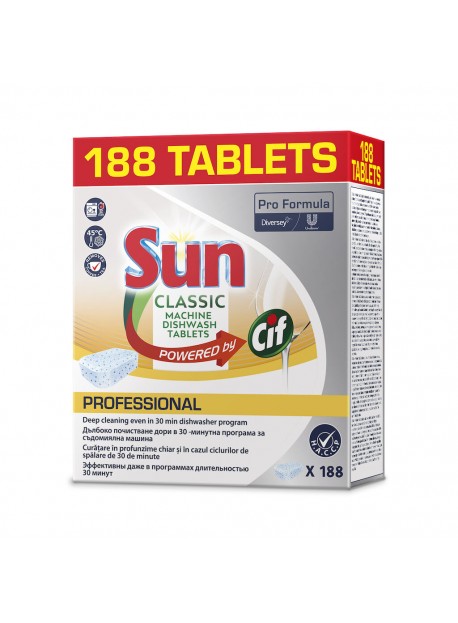 SUN Prof. Classic Tabs gépi mosogatótabletta 188db-os