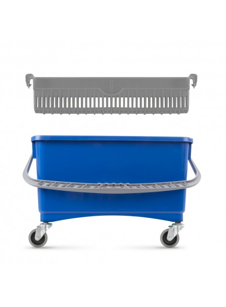 Műanyag vödör 20l ablakmosáshoz, kerékkel és facsaróval