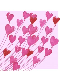 Duni tissue szalvéta LOVE  24X24cm, 1/4 hajt, 3 réteg, 20lap/cs